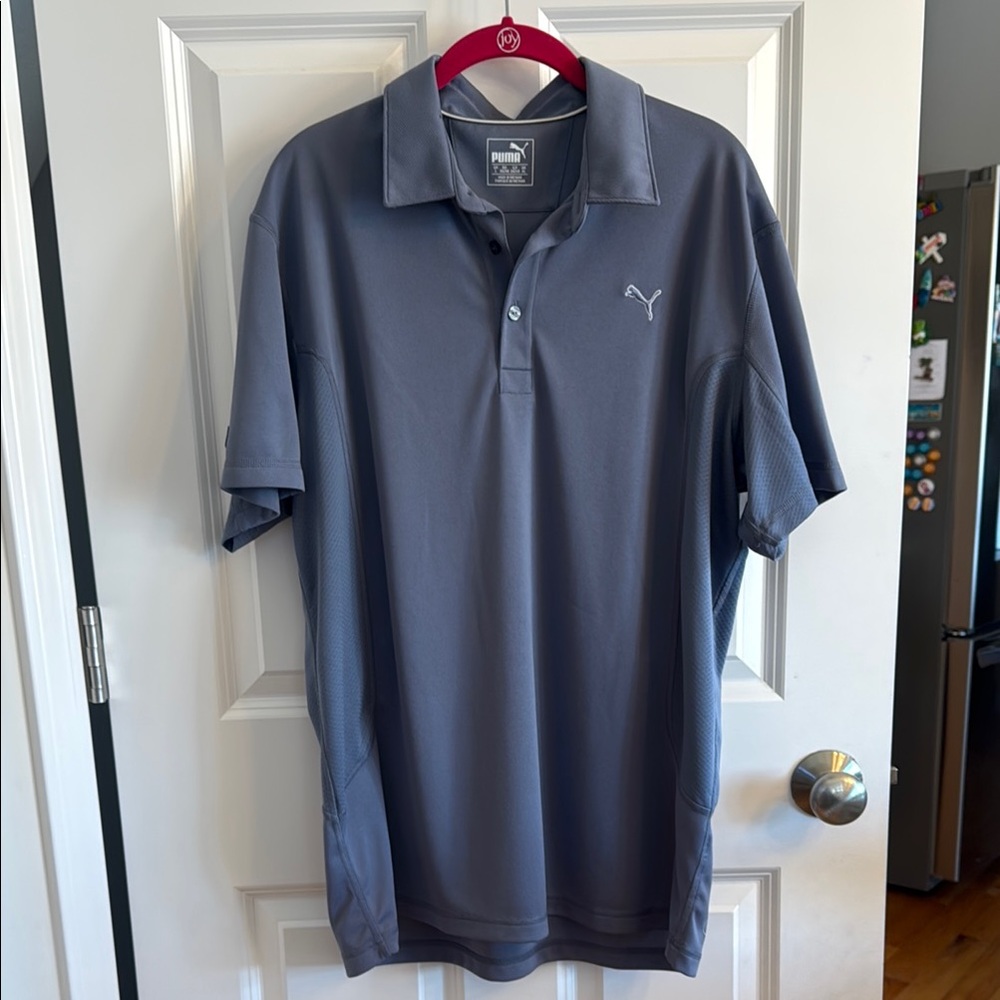 PUMA Men's Gray Polo Shirt, size L